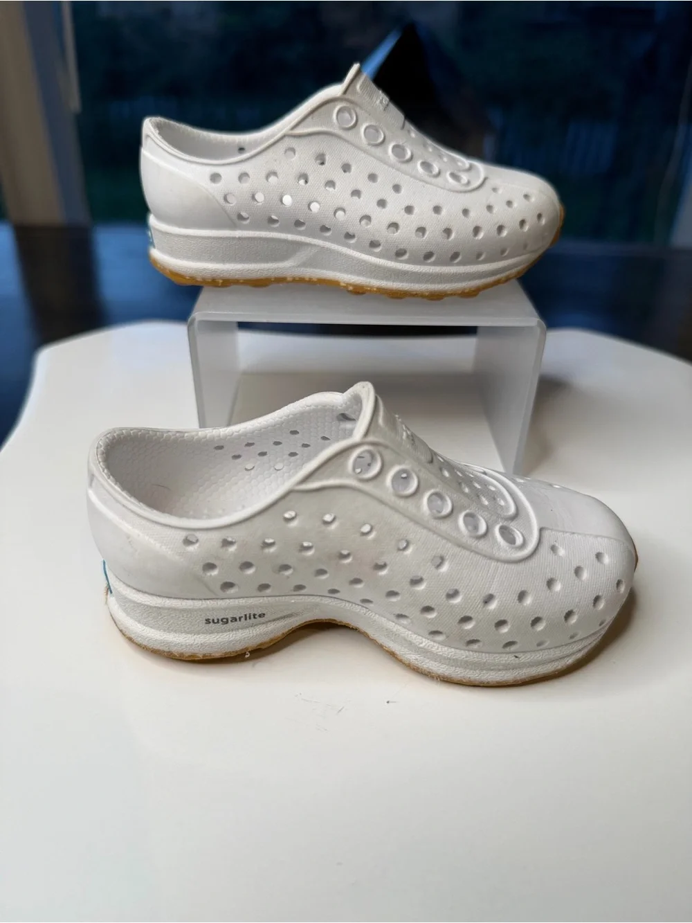 Native Kids White Slip-On Water Shoes with Gum Sole